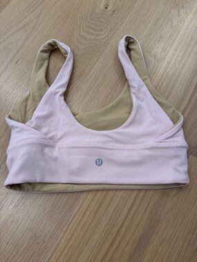lululemon athletica Pale Pink Reversible Sports Bra with Tan Lining